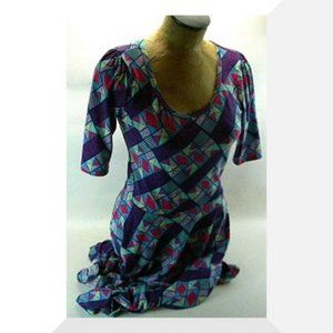 Lularoe Small Pink and Blue Geometric Dress (B10)